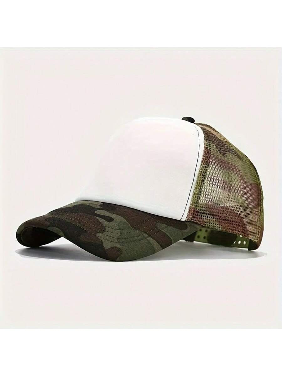 1PC Camouflage Breathable Mesh Truck Driver Baseball Hat Men'S and Women'S Fashion Outdoor Leisure Sunshade Hat Breathable - Lightweight - Durable Casual None